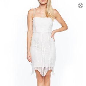 Bardot Spiral Lace Dress in white